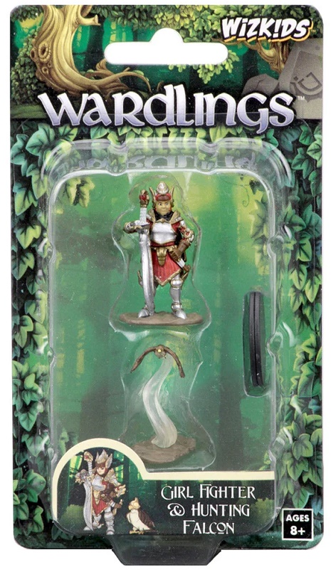 WizKids Wardlings RPG Figures - Girl Fighter & Hunting Falcon