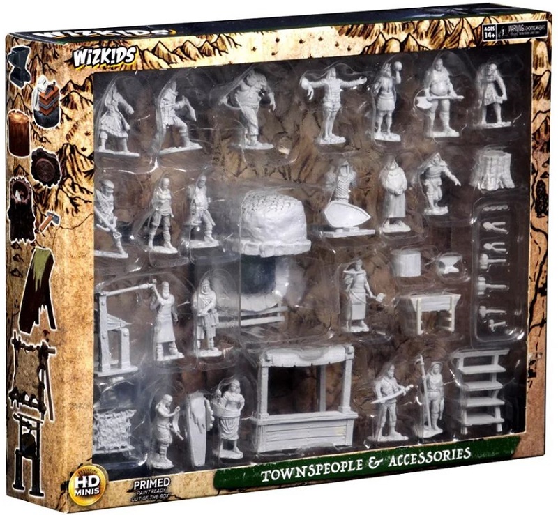 WizKids Deep Cuts: Townspeople & Accessories Unpainted Miniatures