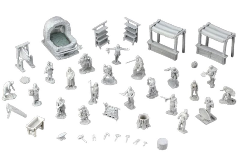 WizKids Deep Cuts: Townspeople & Accessories Unpainted Miniatures