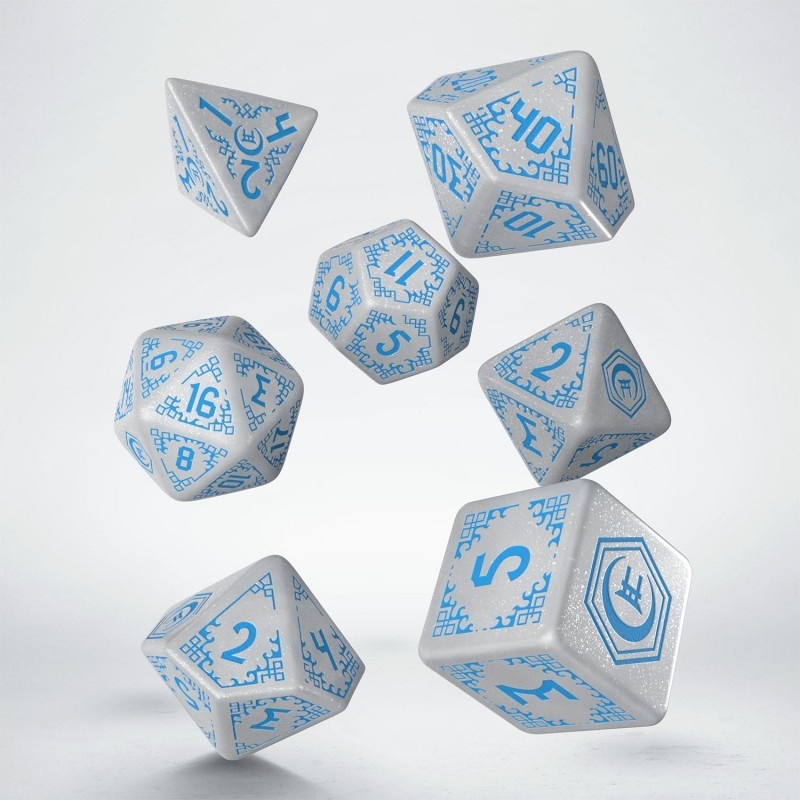 Shadow Scar Dice Set - Bianco, Blu