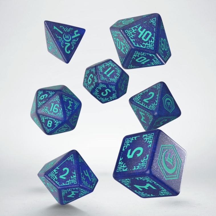 Shadow Scar Dice Set - Blu, Turchese