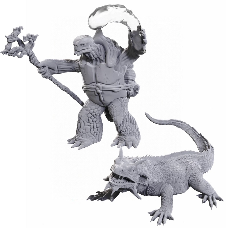D&D Nolzur's Marvelous Miniatures - Tortle Druid & Wild Shape Giant Lizard