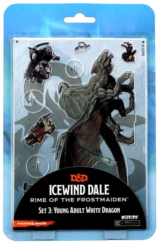 D&D Idols of the Realms: Icewind Dale Rime of the Frostmaiden - Young Adult White Dragon - 2D Set